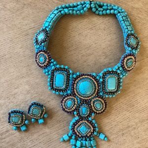Turquoise Necklace and Earrings